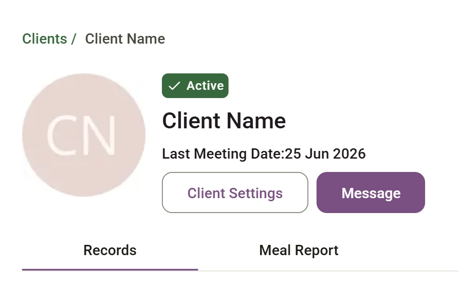 Client Profile screenshot